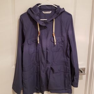Woolrich Blue hooded raincoat